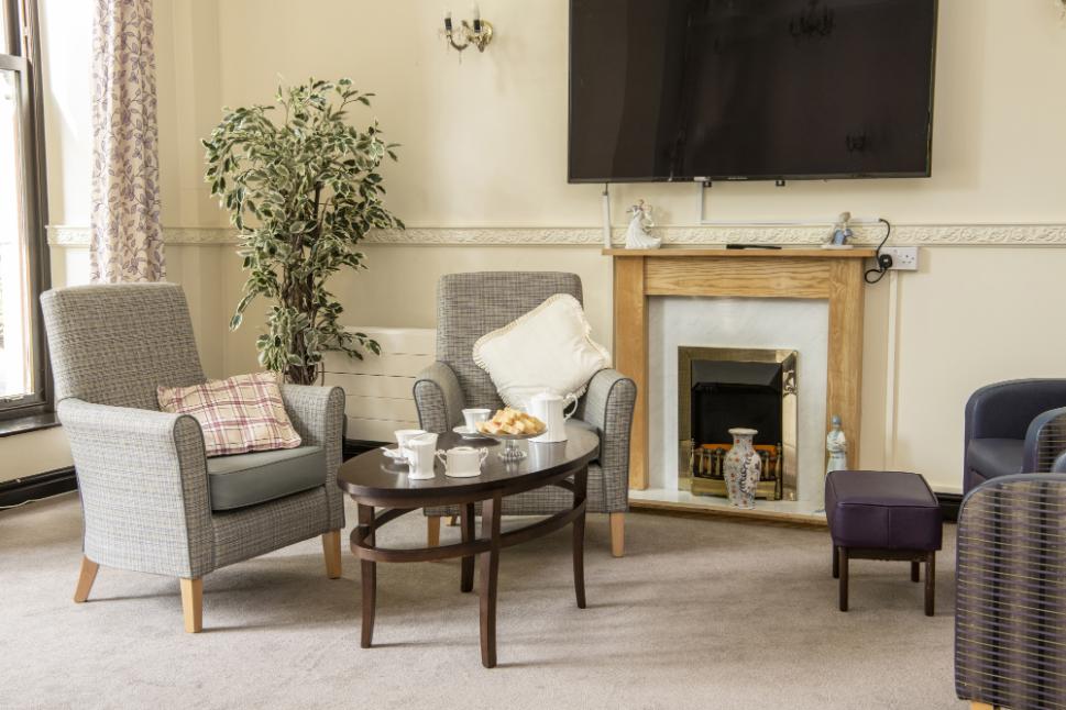 lounge area with armchairs and a coffee table